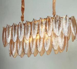 لوستر ۹ شعله لایت لوستر کد N2421/80-30 کریستال عسلی - Image 3