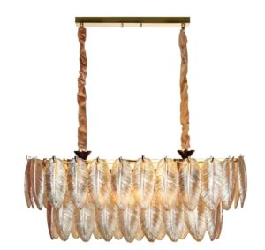 لوستر ۹ شعله لایت لوستر کد N2421/80-30 کریستال عسلی