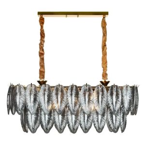 لوستر ۹ شعله لایت لوستر کد N2421/80-30 کریستال دودی