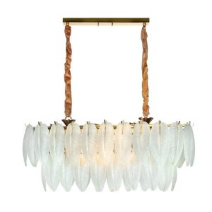 لوستر ۹ شعله لایت لوستر کد N2421/80-30 کریستال سفید