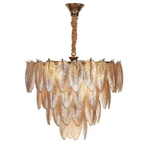 لوستر ۱۵ شعله لایت لوستر کد N2421/55 کریستال عسلی